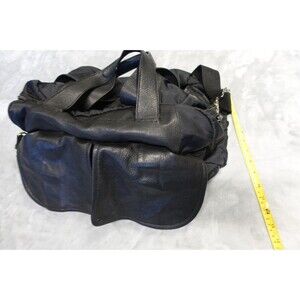 Cole Haan Black Leather Orange Lined Travel Bag